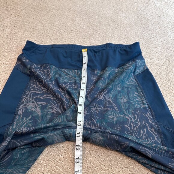 Sweaty Betty Leggings Running Tights Dark Green Botanical Print Active Gym XLP - Picture 5 of 13